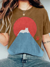 D'schöni t-shirt für frauen mit katz und berg design - lässig für jede gelegenheit