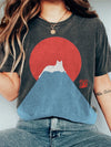 D'schöni t-shirt für frauen mit katz und berg design - lässig für jede gelegenheit