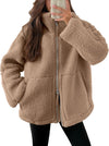 D'mäidli fleece zip-jacke mit lockerer passform und taschen – lässige outdoor-bekleidung für aktivi tage