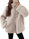 D'mäidli fleece zip-jacke mit lockerer passform und taschen – lässige outdoor-bekleidung für aktivi tage