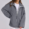 D'mäidli fleece zip-jacke mit lockerer passform und taschen – lässige outdoor-bekleidung für aktivi tage