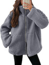 D'mäidli fleece zip-jacke mit lockerer passform und taschen – lässige outdoor-bekleidung für aktivi tage