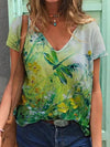 Fraueblüete t-shirt lässiger sommer-oberteil – v-ausschnitt, atmungsaktive stoff