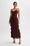 Dä frauen maxi-dress mit blüemli-design und glänzenden details für spezielle anlässe - elegantes slip-dress im floralen muster