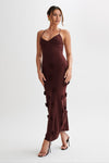 Dä frauen maxi-dress mit blüemli-design und glänzenden details für spezielle anlässe - elegantes slip-dress im floralen muster