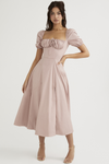 D'midi-dress mit blumenmuster – stilvolles sommer-outfit für gartenpartys mit puffärmel & mieder