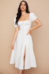D'midi-dress mit blumenmuster – stilvolles sommer-outfit für gartenpartys mit puffärmel & mieder