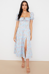 D'midi-dress mit blumenmuster – stilvolles sommer-outfit für gartenpartys mit puffärmel & mieder