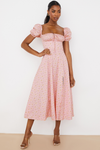 D'midi-dress mit blumenmuster – stilvolles sommer-outfit für gartenpartys mit puffärmel & mieder