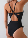 Dä frauen hochschnitt einteiler badeanzug - stilvolles elegantes schwimmoutfit für strand und pool