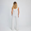 Dämmige ärmellose jumpsuit mit weitem bein für den abend – moderner stil für jede gelegenheit