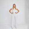 Dämmige ärmellose jumpsuit mit weitem bein für den abend – moderner stil für jede gelegenheit