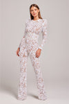 D'hübschi lace jumpsuit für frauen – elegante abendmode mit weit auslaufende hosen und stylische lange ärmel