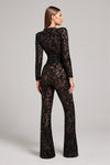 D'hübschi lace jumpsuit für frauen – elegante abendmode mit weit auslaufende hosen und stylische lange ärmel