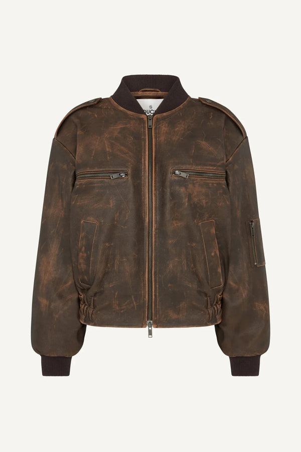 D'frauä bomberjacke vintage braun - lässigs stadion für legäde anlässe