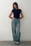 Dämmne low rise straight-leg jeans - lockere passform für lässige anlässe