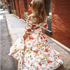 Womens maxi kleid mit elegantem blumenmuster und gürtel - für festliche anlässe