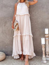 Frauen maxi kleid mit elegantem rüschendesign – luftig und lässig für den sommer