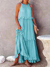 Frauen maxi kleid mit elegantem rüschendesign – luftig und lässig für den sommer