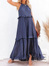 Frauen maxi kleid mit elegantem rüschendesign – luftig und lässig für den sommer