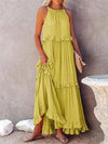 Frauen maxi kleid mit elegantem rüschendesign – luftig und lässig für den sommer