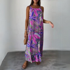 D'maxi-kleid für frauen - luftig und lässig für de summer mit lebhaftem tropische druck