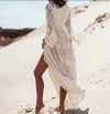 Maxikleid für damen mit eleganten spitzen-details - fließendes bohemian kleid