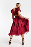D'midi-kleid mit rüscheärmeln - elegante outfits für spezielle anlässe
