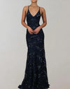Dame's partykleid - schickes schwarzes pailletten-maxi- abendkleid für besondere anlässe - elegant & stylish