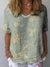 D'fraue relaxed fit bestickti t-shirt in weichem leinen-grau - alltagsnäheres lässiges oberteil mit blumenmuster