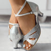 Frauen sandalen mit schickem riemchen-design - verstellbare abend-schuhe für tanzanlässe