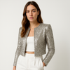 Frauen sequin jacke - elegante glamour abendblazer - schickes, stylisches überwurf