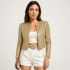 Frauen sequin jacke - elegante glamour abendblazer - schickes, stylisches überwurf