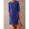 D'mode shirtkleid - elegante leinen-midikleid mit täschli für legeri anlässe - täglicher tragekomfort