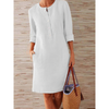 D'mode shirtkleid - elegante leinen-midikleid mit täschli für legeri anlässe - täglicher tragekomfort