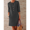 D'mode shirtkleid - elegante leinen-midikleid mit täschli für legeri anlässe - täglicher tragekomfort