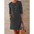 D'mode shirtkleid - elegante leinen-midikleid mit täschli für legeri anlässe - täglicher tragekomfort