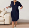 D'mädels kurzärmligi tunika-kleid - angenehmi stoff für lässigi und semi-formalli anlässe