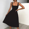 Ärmeloses midi-kleid für frauen - elegante freizeitmode für gartenfeste