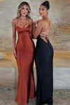 Damen slim fit maxikleid - elegante spaghettiträger abendrobe für besondere anlässe