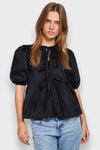 Damen bluse mit puffärmeln - leichte baumwollbluse für den alltag