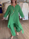 Damen tunika-shirt aus leichtem leinen-mix – lässige eleganz mit stilvollen details