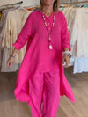 Damen tunika-shirt aus leichtem leinen-mix – lässige eleganz mit stilvollen details