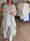 Damen tunika-shirt aus leichtem leinen-mix – lässige eleganz mit stilvollen details