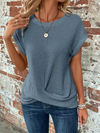 D'wierter waffle-näh-t-shirt – leichte, lässige bluse für jeden tag