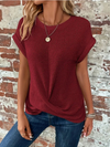 D'wierter waffle-näh-t-shirt – leichte, lässige bluse für jeden tag
