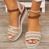 Wedge sandalen für frauen – elegante schuhe in weiss für die sommersaison – schicker auftritt für lässige und festliche anlässe