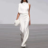 D'fraue weitbeinige jumpsuit – stylish mit einseitigem schulterdesign für abendliche anlässe