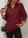 Frauen zip-pullover mit entspannter passform – lockerer layering-basic