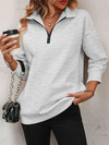 Frauen zip-pullover mit entspannter passform – lockerer layering-basic